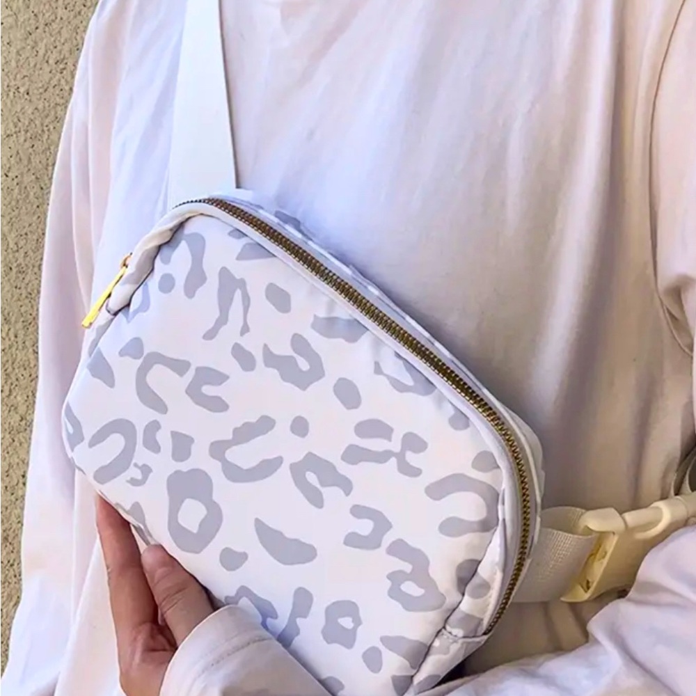 Leopard White Fanny Pack